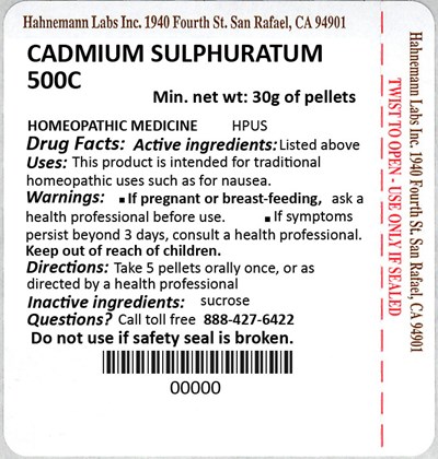 Cadmium Sulphuratum 500c 30g (Cadmium Sulphuratum 500c 30g)